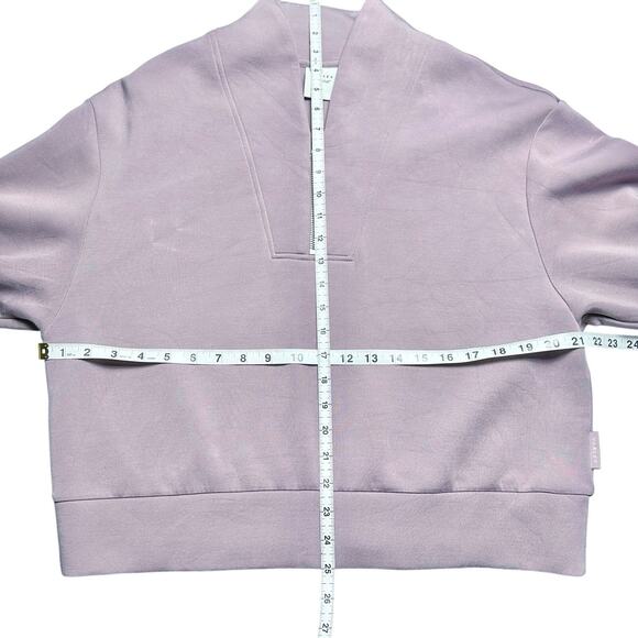 Varley | Women | Davidson Doublesoft Lilac Athletic Half Zip Sweatshirt | Large - Picture 5 of 15